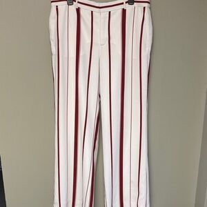 Banana Republic Women's White Pants with Red Stripes — Size 12 — EUC